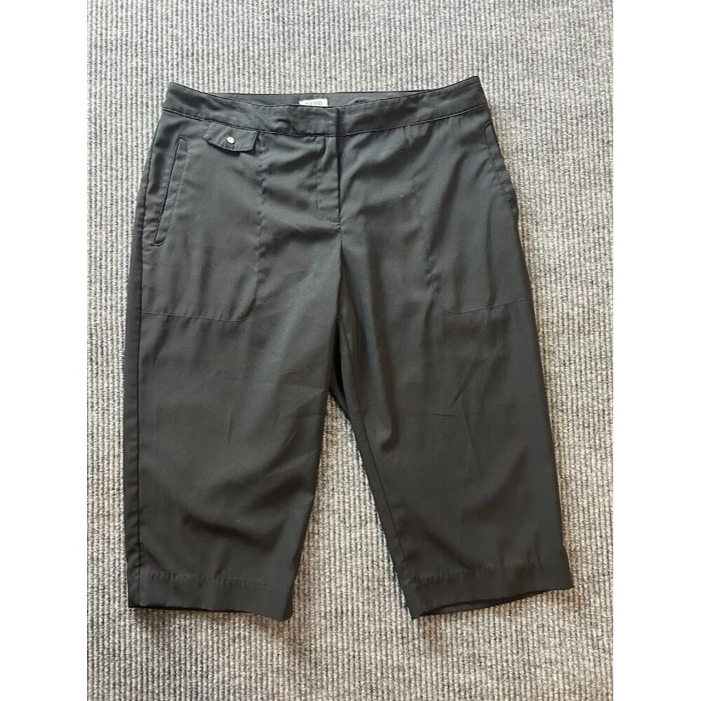 Izod Women's Black Golf Bermuda Shorts Sz 8 Flat Front